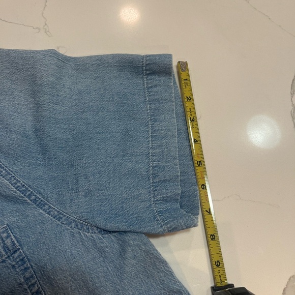 Madewell Denim Short-Sleeve Button-Up Short in Brickton wash - size XL - Picture 9 of 9